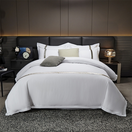 Solid Color Hotel Linen Poly-Cotton Bed Sheet suave