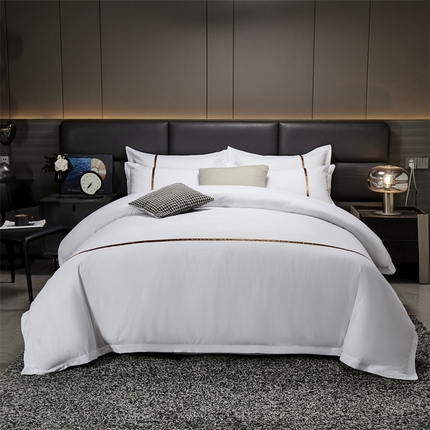 Solid Color Hotel Linen Poly-Cotton Bed Sheet suave