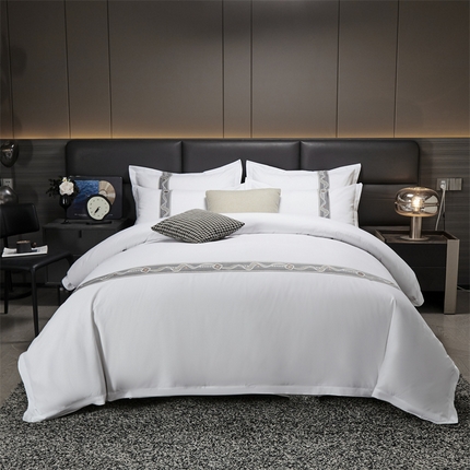 Solid Color Hotel Linen Poly-Cotton Bed Sheet suave