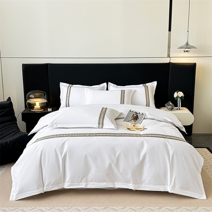 Ropa de hotel bordada elegante lujo suave