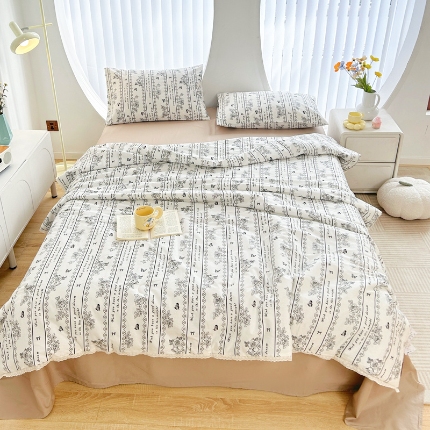Edredón de verano de algodón puro ropa de cama suave y fría