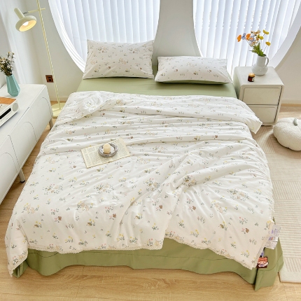 Edredón de verano de algodón puro ropa de cama suave y fría