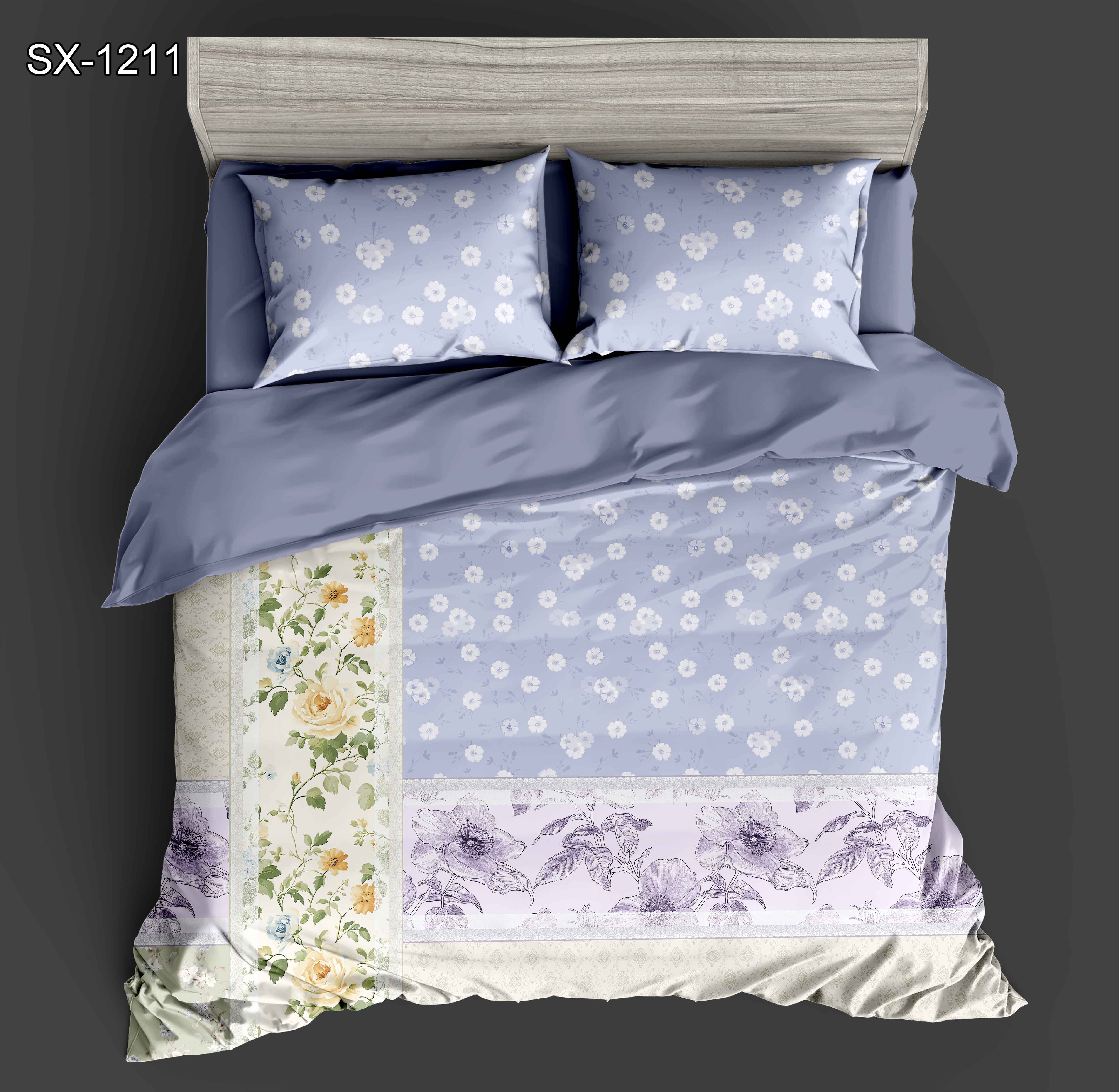 Conjunto de sábana impresa digital 5D con diseño de patrones florales y vintage