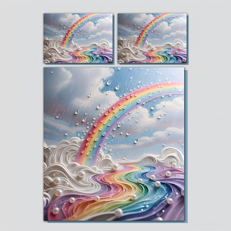 Juego de cama con estampado digital floral 5D -Rainbow Dreamscape