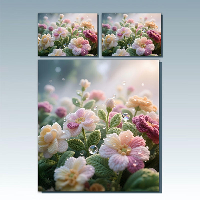 Juego de cama con estampado digital floral 5D - Blooming Garden