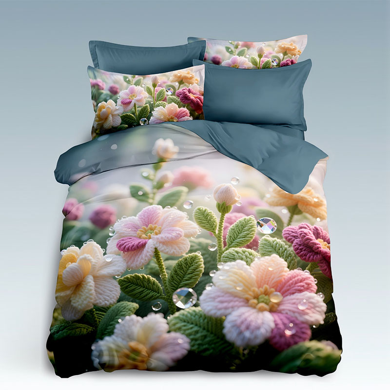 Juego de cama con estampado digital floral 5D - ‌Blooming Garden
