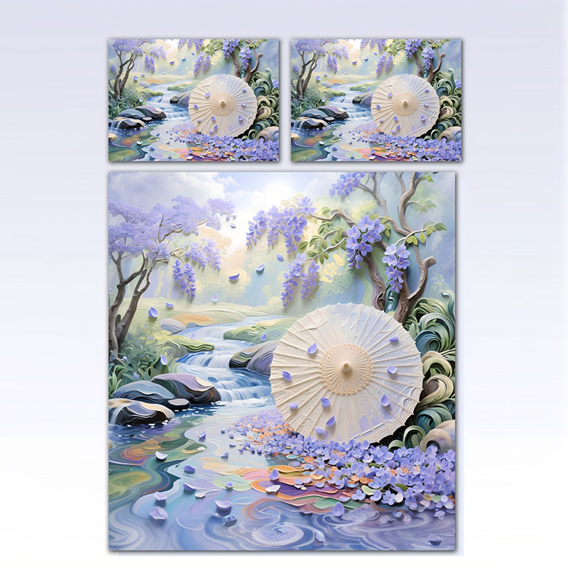Juego de cama con estampado digital floral 5D -Wisteria & Stream