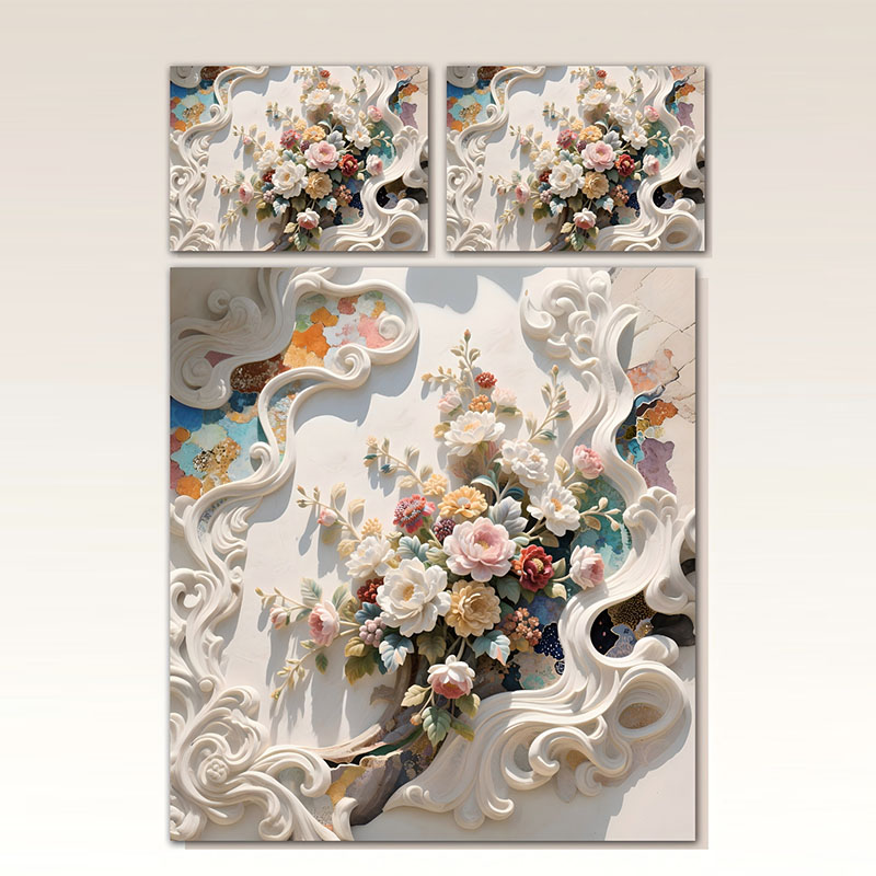 Juego de cama con estampado digital floral 5D -Ramo floral