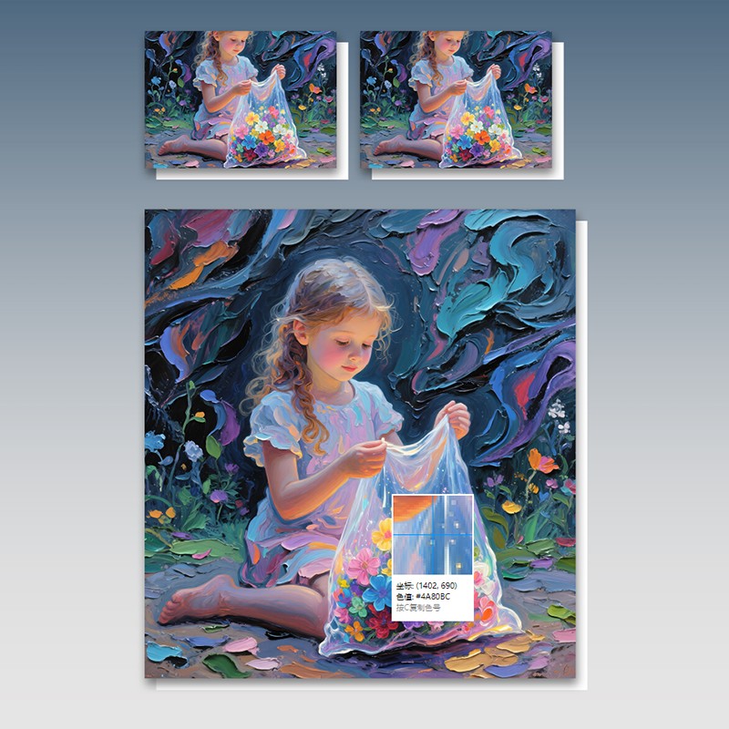 Juego de cama con efecto de pintura al óleo 5D - Jardín Encantado