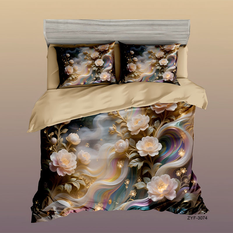 Juego de cama con estampado digital floral 5D - Floral Dream
