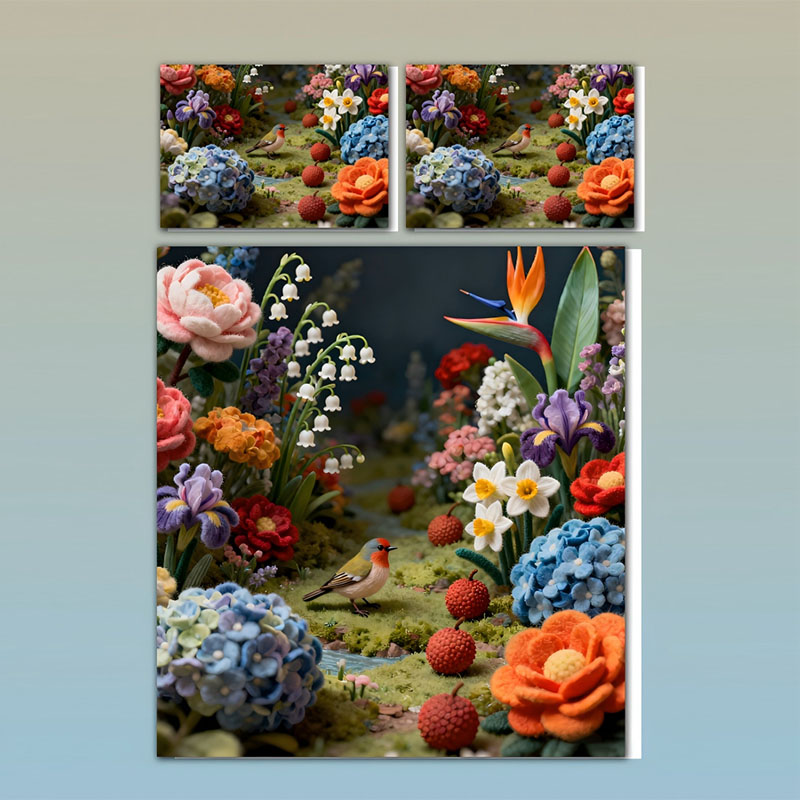 Juego de cama con estampado digital floral 5D-Secret Garden