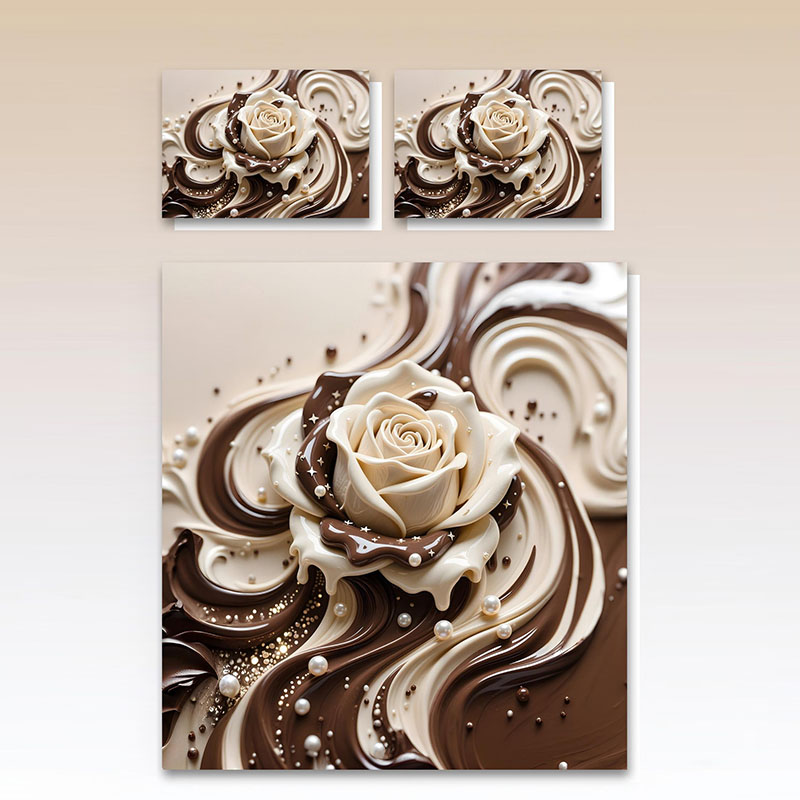 Juego de cama con estampado digital floral 5D - Rose & Pearl Wave