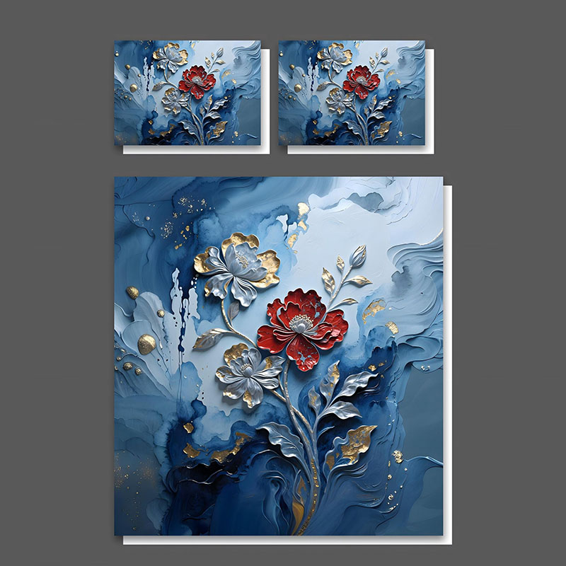 Juego de cama con estampado digital floral 5D - Luxe Floral