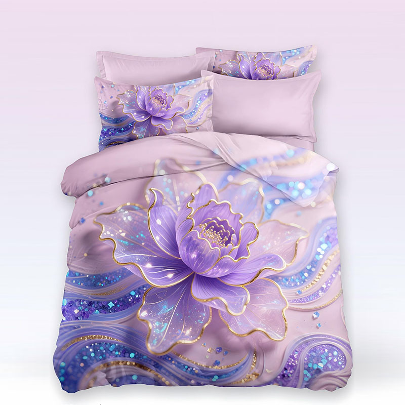 Juego de cama con estampado digital floral 5D -Lotus