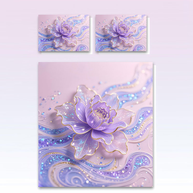 Juego de cama con estampado digital floral 5D -Lotus